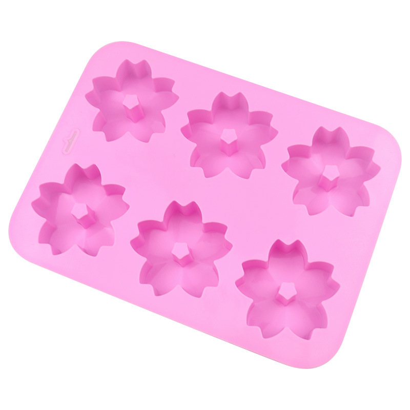 Silicone Flower Cake Mold - 6 Cavity Design for Fondant, Chocolate & Candy Decoration