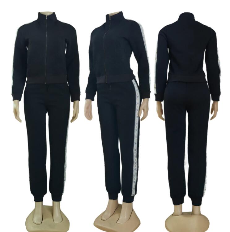 Designer Womans Tracksuits Sport Two Piece Outfits Sweatsuits Zipper Jogging Suit Womens Clothing