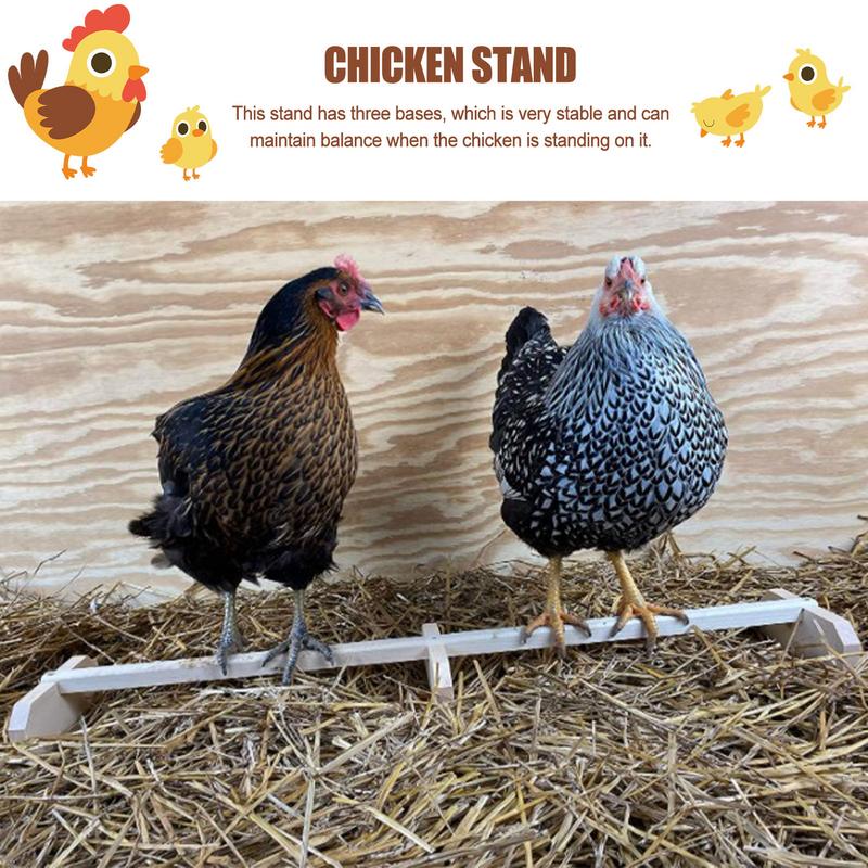 Chicken Perch Wooden Stand Strong Solid Stable Birds Chicken Perch Resting Bar For Coop / Backyards / Brooders