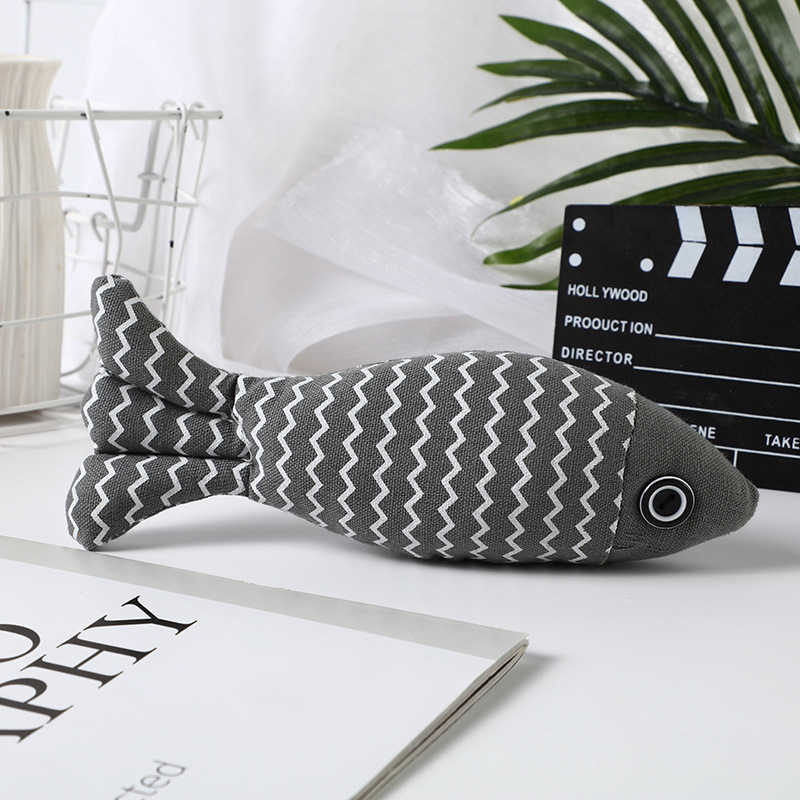 Animal Rescue Donation pet supplies pet cat teasing stick hemp cloth fish, cat mint simulation fish cat toy kitten grinding teeth self fun and relievi