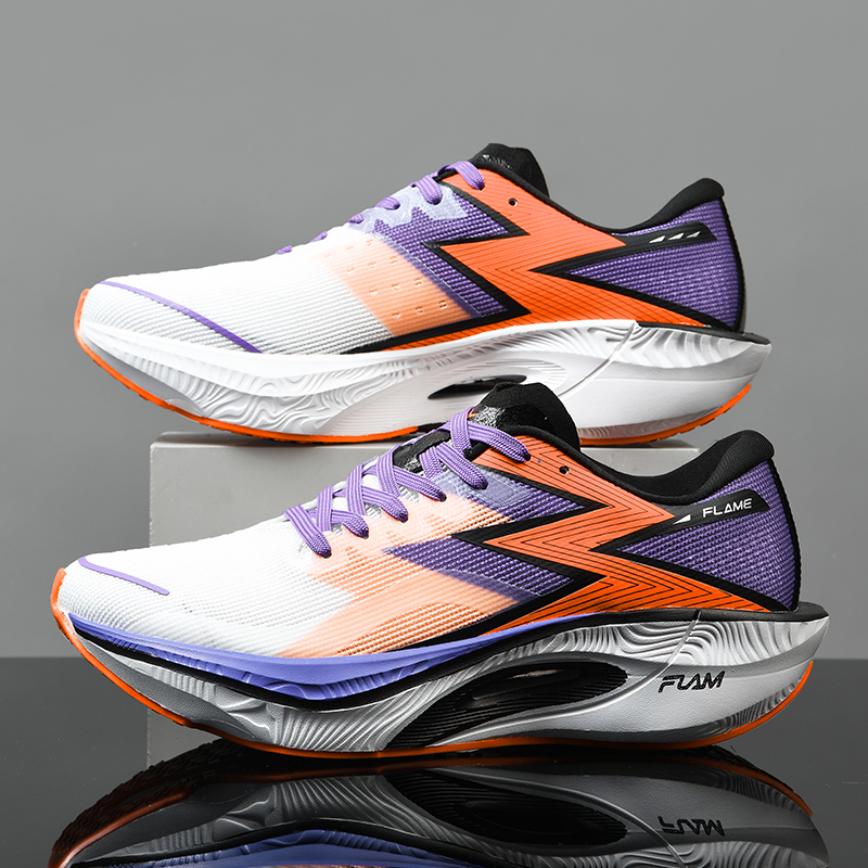 Marathon running shoes, full length carbon plate racing mesh breathable running shoes, shock absorption sports training shoes