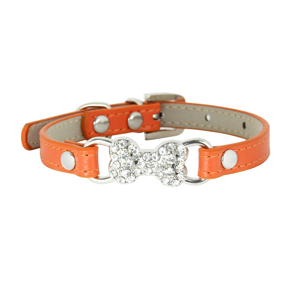halloween pet Premium Quality PU Leather Pet Leashes adorned with Sparkling Crystal Diamond Details
