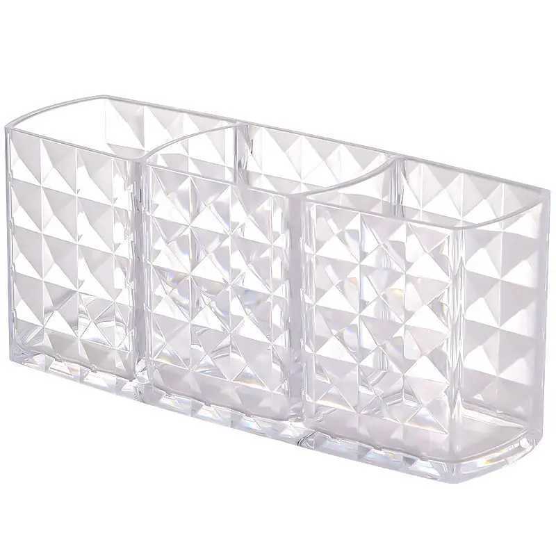 Acrylic Cosmetic Storage Box Makeup Brush Holder Organizer Lipstick Eyebrow Pencil Bathroom Storage Display Stand Diamond Y240906