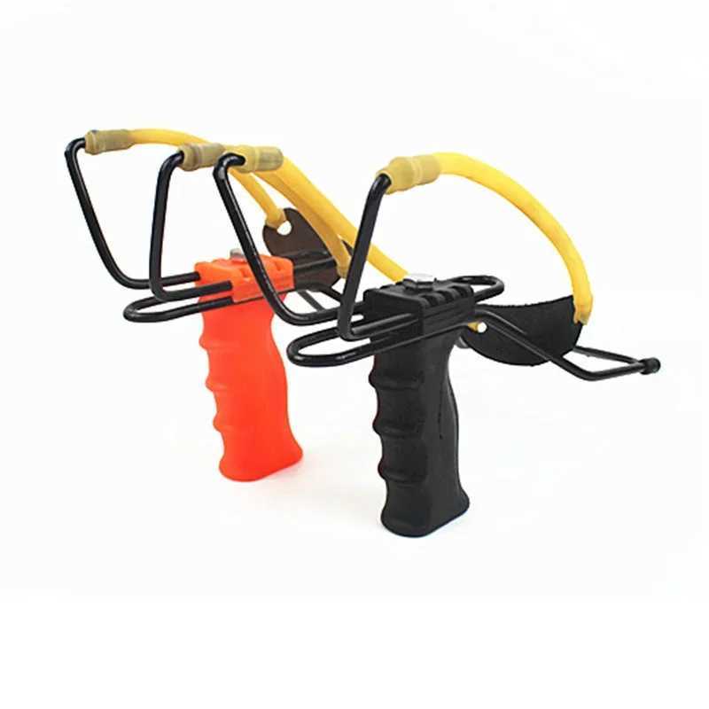 Durable outdoor heavy-duty slingshot with hunting metal rubber strap and wrist rest handle high-quality random W240905