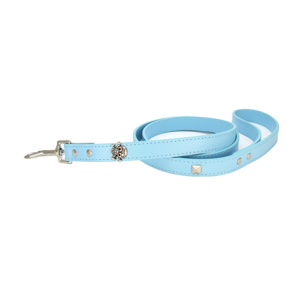 Pet Accessories Skull decoration cat dog leash Leather personalized pet dog leash