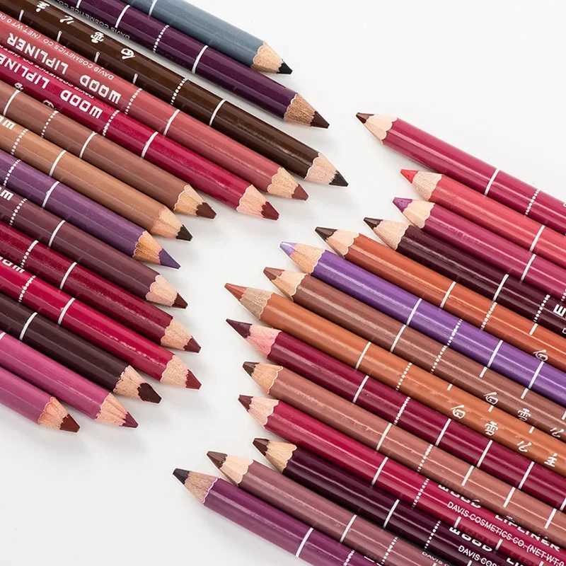 28 color wooden lip line waterproof professional soft pencil charming lip line makeup womens long-lasting cosmetics new tool W240904