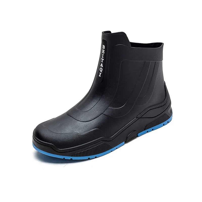 Work Boots For Men And Women Casual Short Tube Waterproof Shoes Fleece Warm Non-slip Wear-resistant Rain Shoes 2024