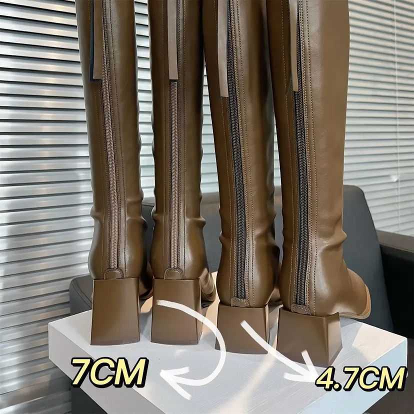 Knight Boots For Women In Autumn Winter Martin Boots High Heels Knee Fashion Boots Long Tube Boots Slim Small Mouth Tube Fashionable Boots 240826