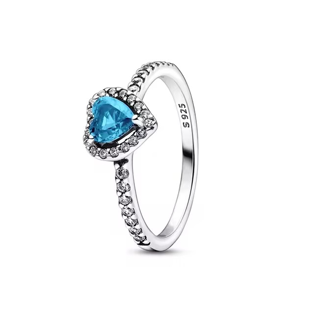 S925 Hot selling 925 sterling silver Rings with red blue black pink purple Heart stone ring for women gift fine jewelry wholesale freeshipping