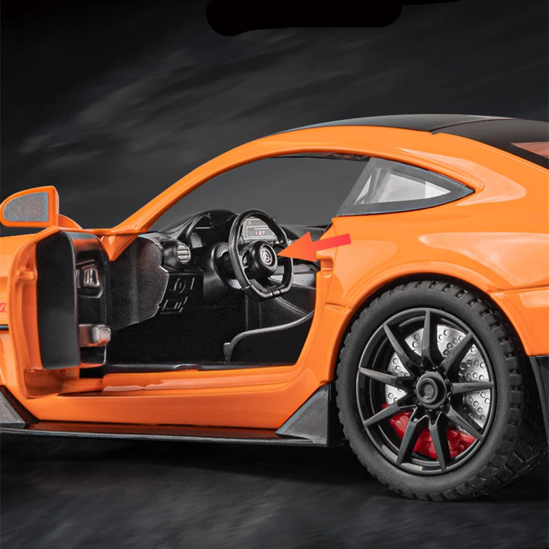 1/24 Benzs-GT GTR Alloy Sports Car Model Diecast Toy Vehicles Metal Racing Car Model High Simulation Sound and Light Kids Gift 240902