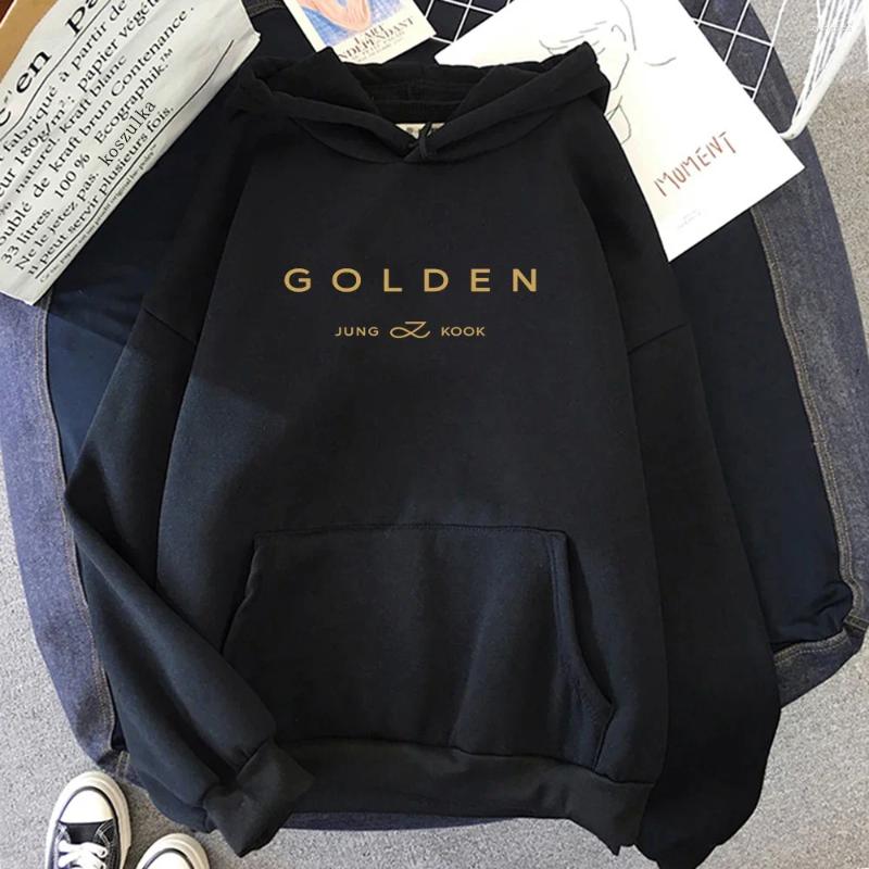 Women's Hoodies JungKook Golden Hoodie Women Aesthetic Standing Next To You Unisex Letter Print Pullovers Sweatshirts Korea