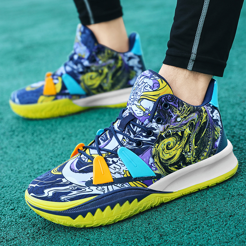 Boys Basketball Sneakers Men's Non-Slip Shoes Breathable Sports Shoes Comfortable Gym Training Athletic Shoes Shock Absorption