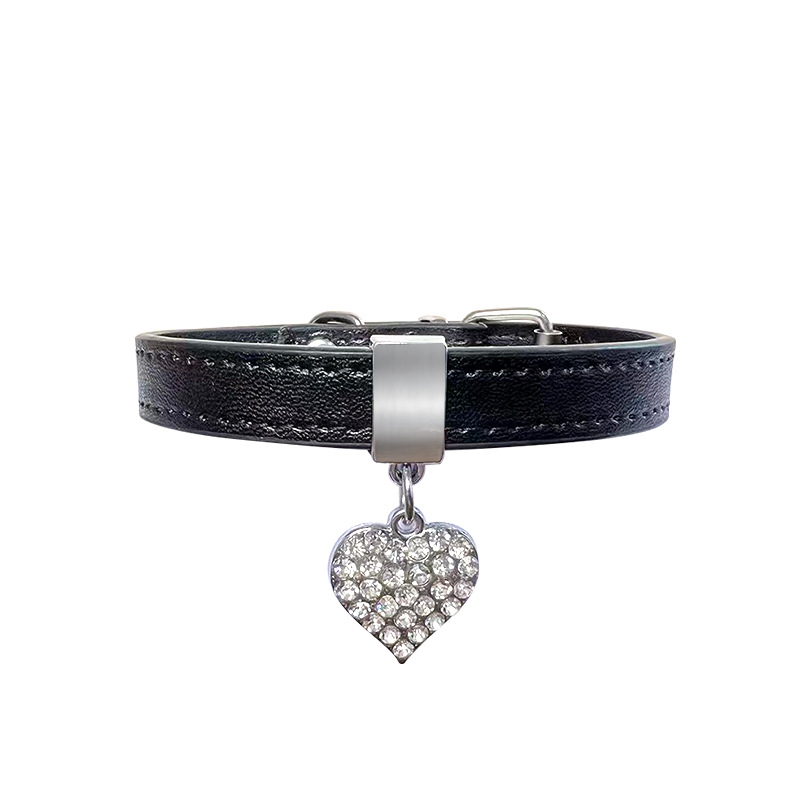 New Instagram dog collar pet safety buckle dog chain cross-border cute pet cat collar love pendant