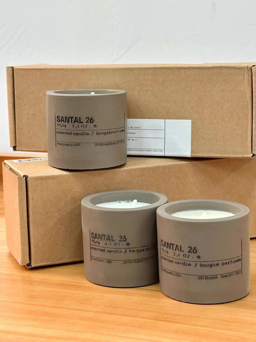 Scented Santal 26 Candles 59.5g*3pcs Perfumed Bougie Candle Kit Long Smell Fragrance Deodorant Incense Solid Perfume Wax Grasse New York Gift Box Fast Ship