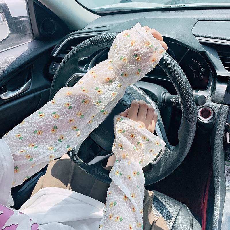Sunscreen sleeve cover female summer thin section outdoor cycling driving UV protection god protect arm loose gloves