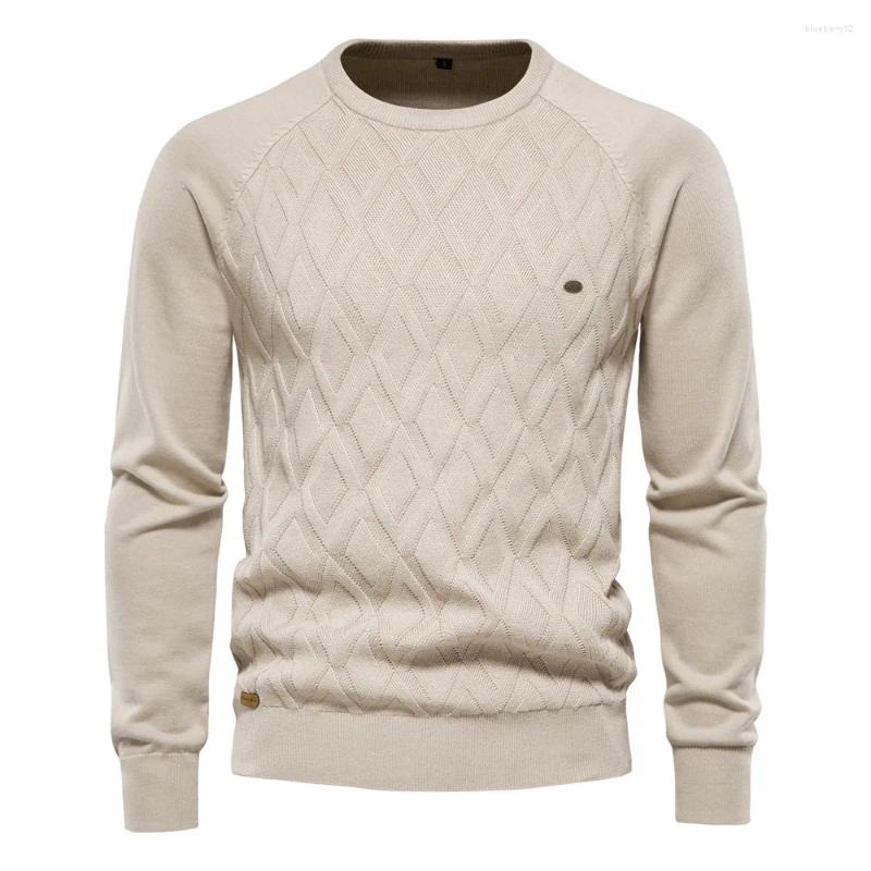 Men's Sweaters Men Concise Style Knit Mens Pullover Knitwear Winter Crew Neck Knitted Cotton Sweater Tops