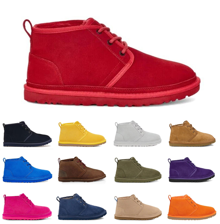 Boots Designer Neumel Winter Snow Ankle Boot Womens Chestnut Black Grey Red Blue Pink Purple Orange Brown Olive Leather Fur Suede Sheepskin 36-45