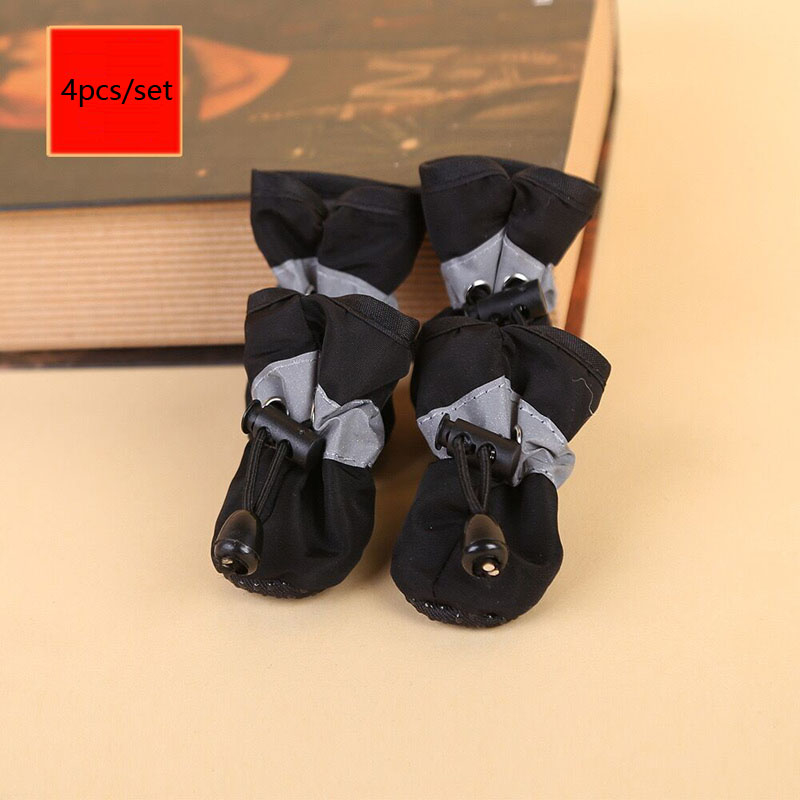4pcs/set Waterproof Anti-Slip Pet Dog Shoes Rain Boots for Small Cats & Dogs Puppy Dog Pet Booties Pet Accessories