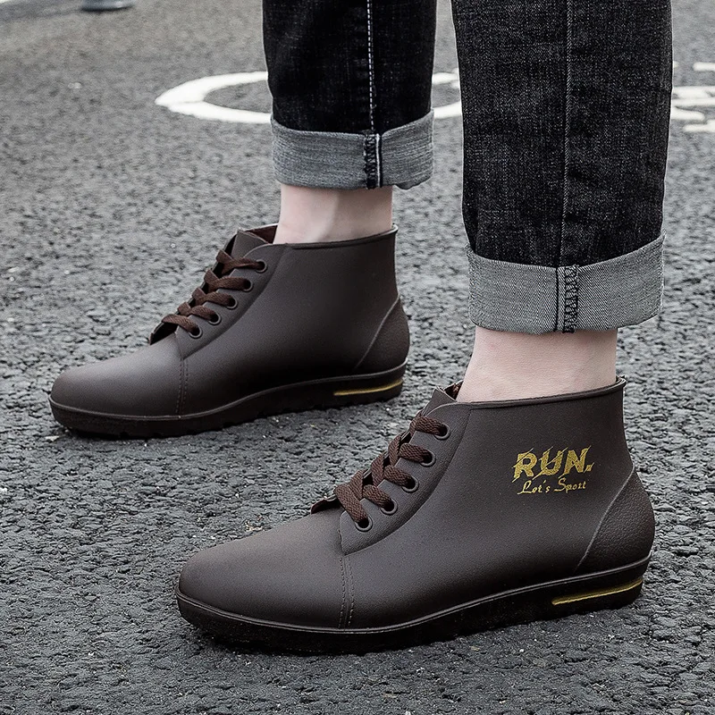 Rain Men Boots Waterproof Fishing Husband Man Work Garden Rubber Boot Oil-proof Non-slip Kitchen Shoes Footwear2023 d9bf