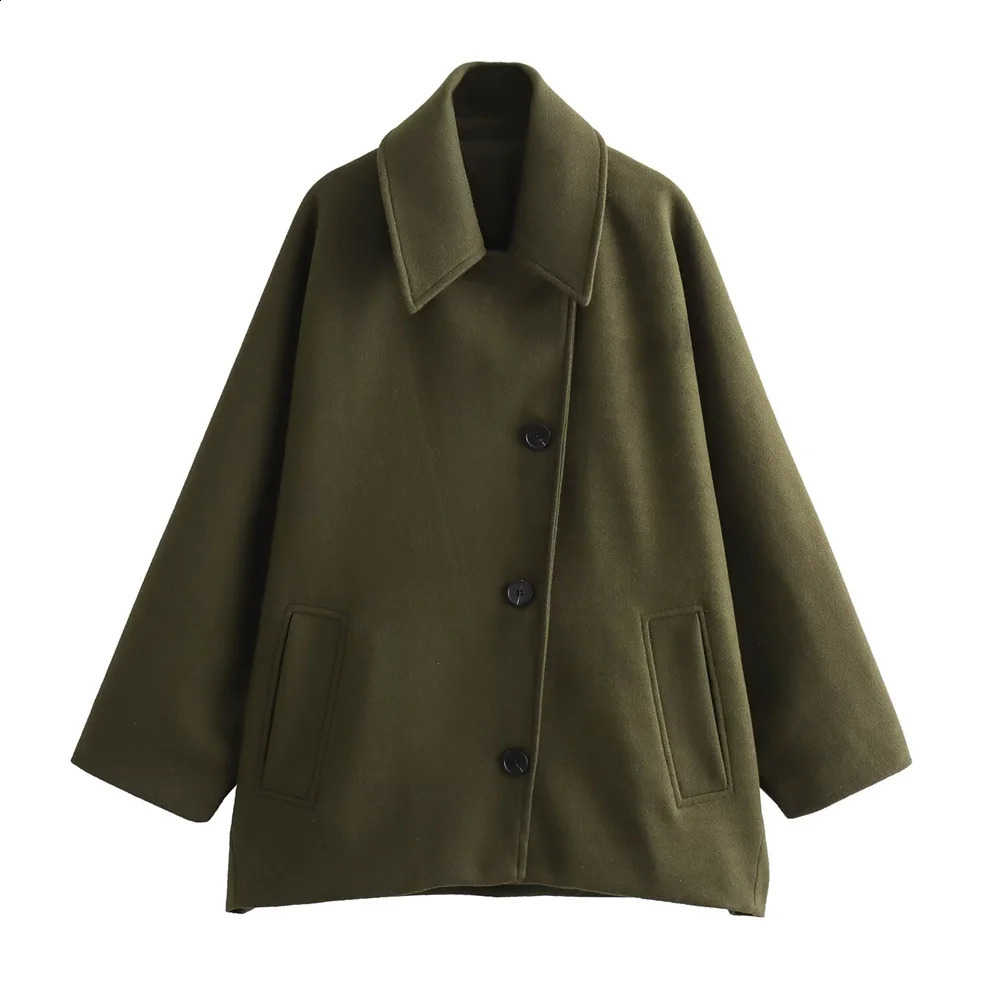 ZAR SpringSummer Selling Womens Wear European and American Style Wool Blended Short Coat 240904