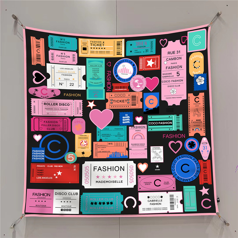 Fashion Spring Square Head Twill Scarf 90CM Hair Neck Shawls Bag Bandanas Summer Accessories Female Foulard Femme 90cm*90cm Scarves for Ladies Christm