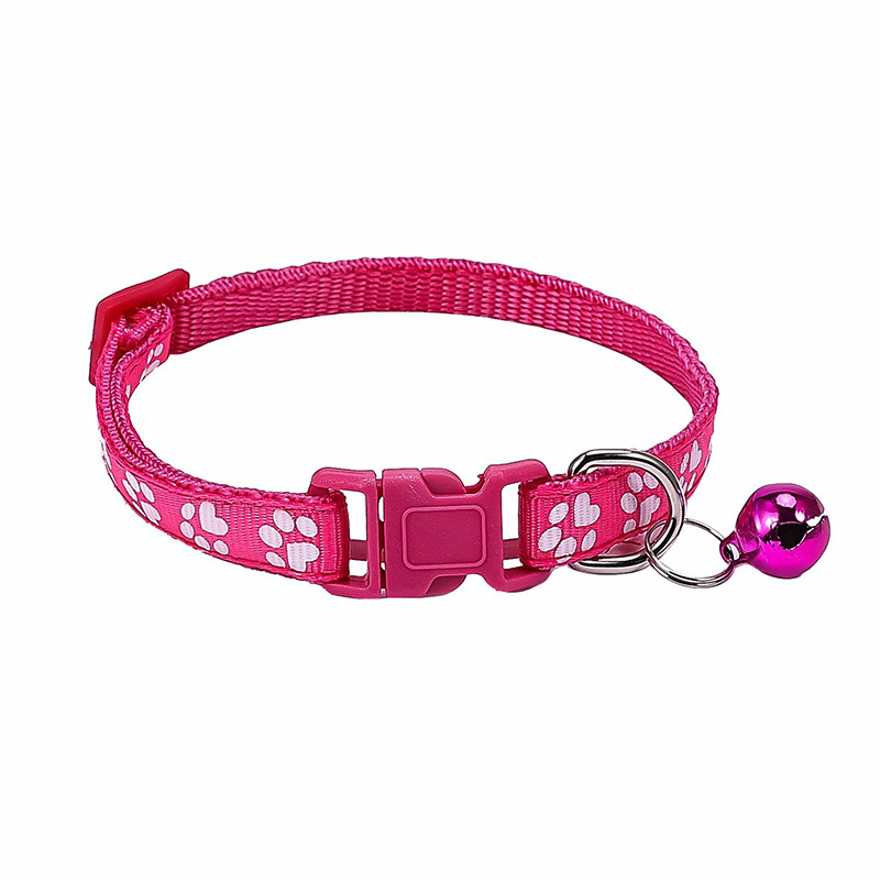 Halloween Adorable Cartoon Cat & Dog Walking Accessory - Paw Printed Collar with Tether