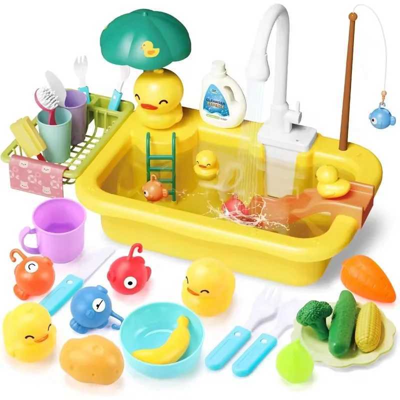 2024 New Faucet Game Sink Kitchen Sink Toy Electric Faucet Game Kitchen Swimming Pool Floating Fishing Toy Water Game Baby Gift W250113