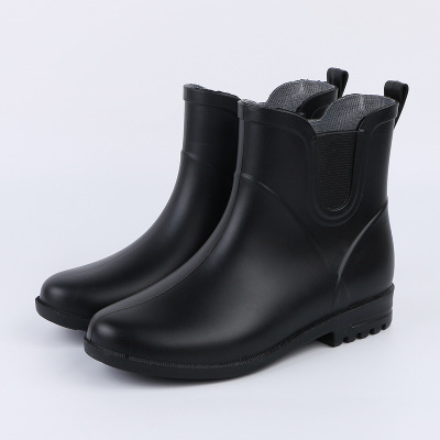 Non-slip New Arrival Water-proof Women Shoes Mid-calf Low Heels Short PVC Waterproof Rain Boots 05a6