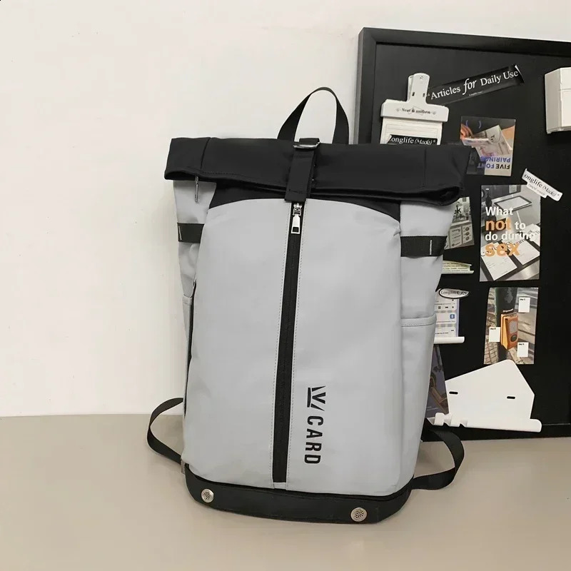 Nylon Solid Color High Quality Backpack Zipper Soft Handle Casual Air Cushion with Academic Style Bag 240903