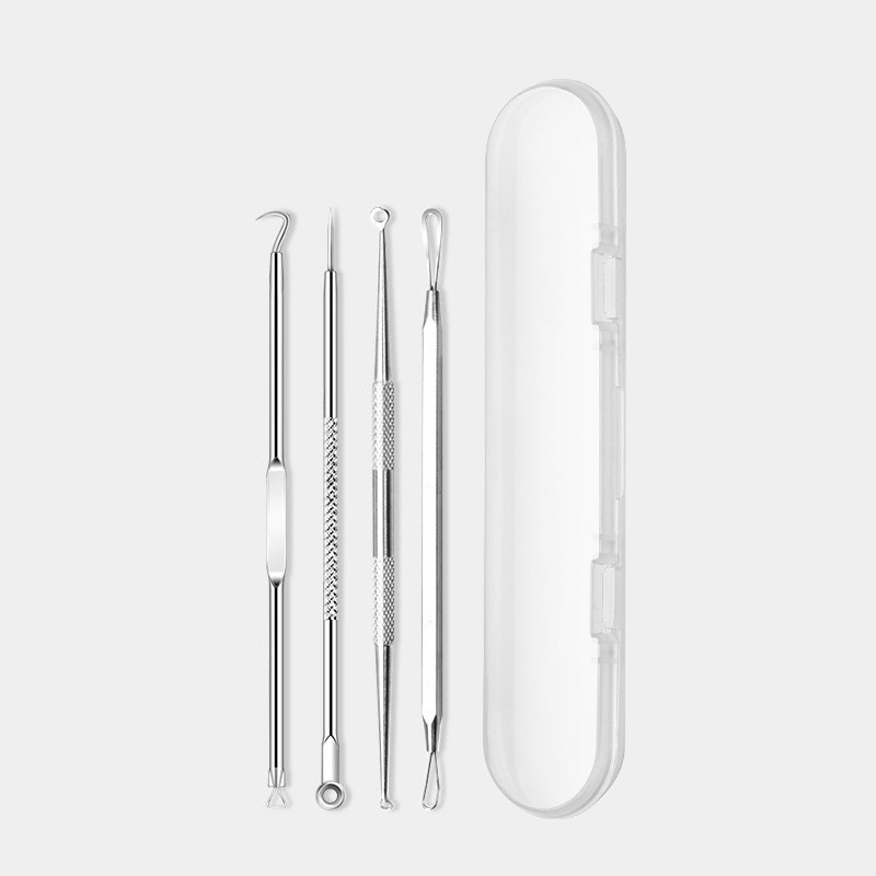 4 Styles Stainless Steel Pimple Popping Tool 50PCS Blackhead Remover Kit Precision Extractor Tweezers For Face Nose Skin Care Herramienta Para Reventa