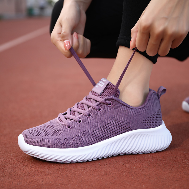 Women's Sports Running Shoes New Outdoor Comfortable and Lightweight Cushioned Flat Bottom Walking Breathable Travel Shoes