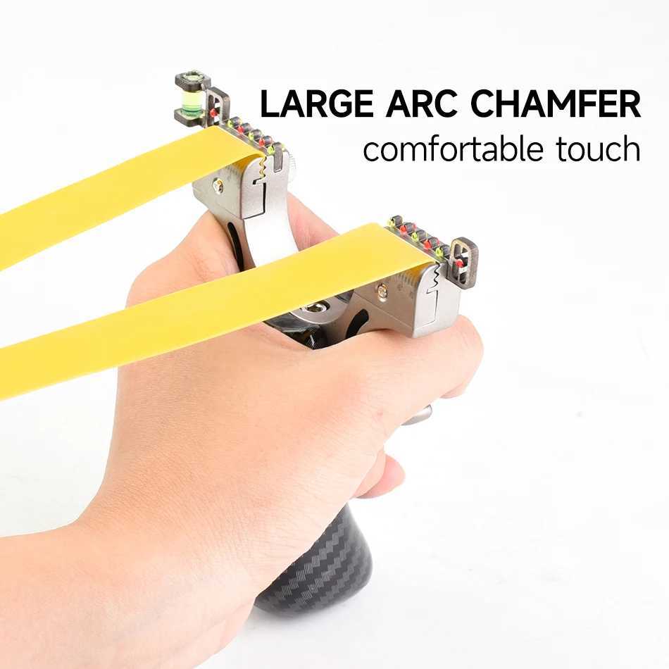 8020 fiber optic aiming slingshot 304 metal CNC fast pressure slingshot outdoor hunting and shooting practice kit W240905