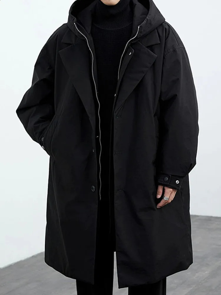 Men's Waterproof Long Trench Coat - Solid Color Windproof Casual Loose Large Size High Quality Spring And Autumn Jacket