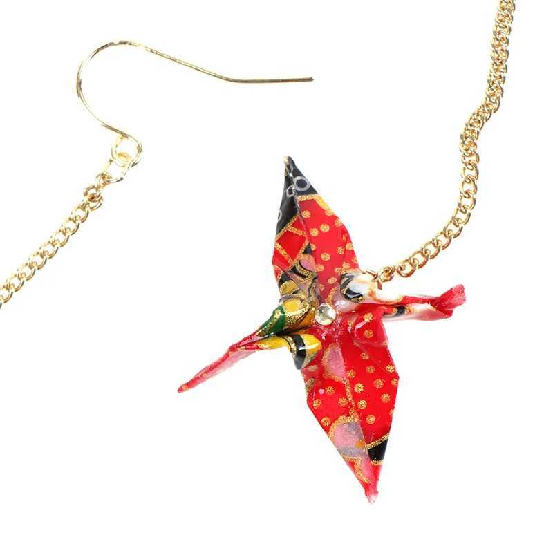 1 pair of origami womens pendant earrings ethnic crane pendant romantic party accessory charming gift W240904