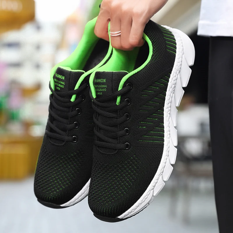 Men Sports Shoes Breathable Mesh Trendy Lightweight Walking Male Tennis Sneakers Outdoor Running Fitness Shoes Tenis Masculino