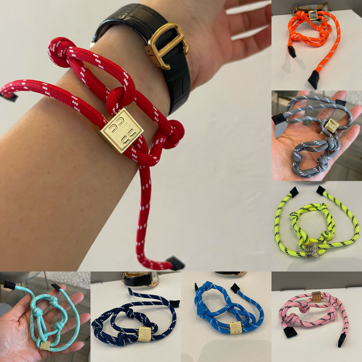 bracelet bracelet designer bracelet luxe Stylish Color Blocked Braided Nylon Wristband with Simple Knots bracelets charm bracelet braclet chain cord bracelet