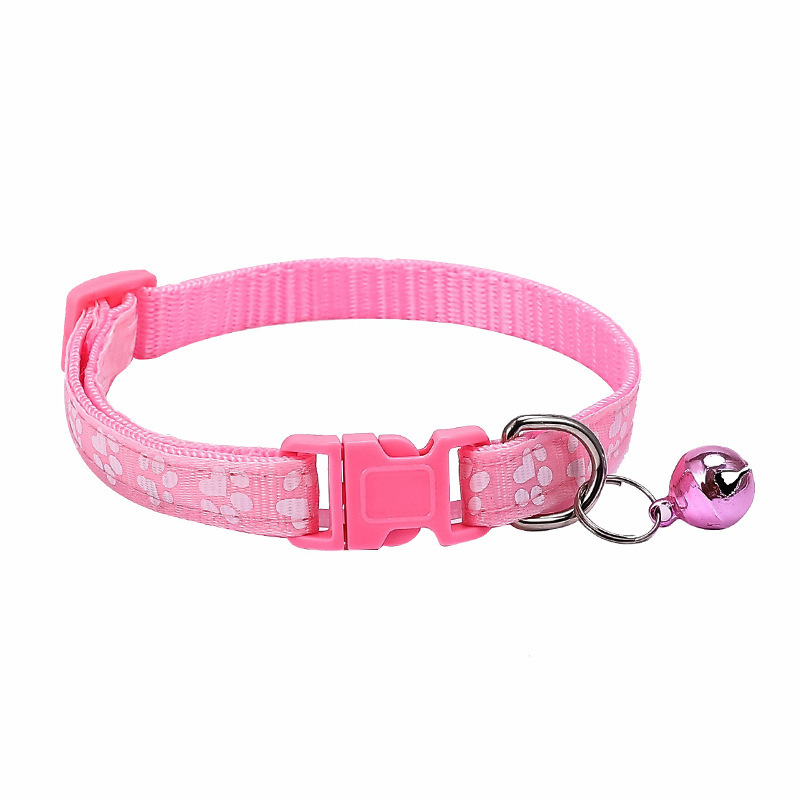 Halloween Adorable Cartoon Cat & Dog Walking Accessory - Paw Printed Collar with Tether