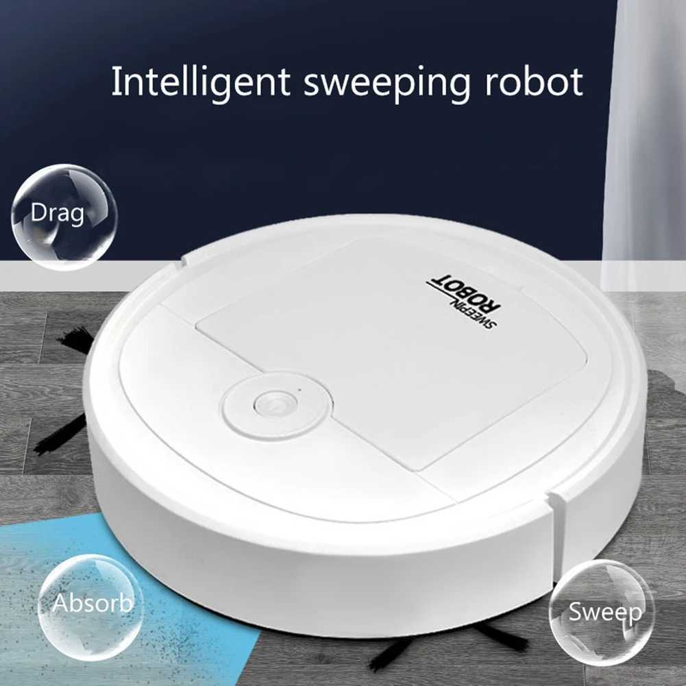 Robotic Vacuum Intelligent Low Noise Floor Sweeper Dust Catcher Carpet Cleaner Black M240905