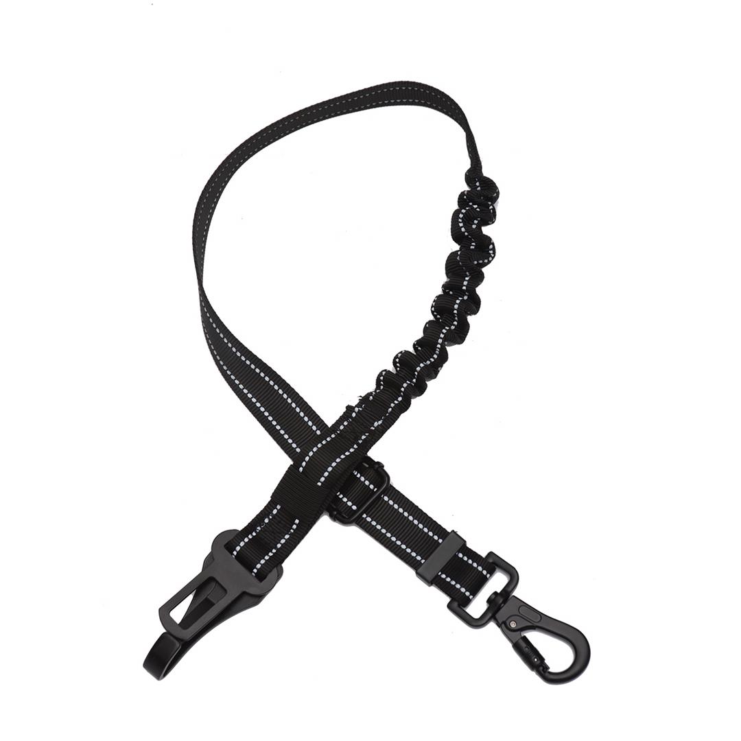 Adjustable Dog Car Seat Belt with Elastic Bungee, Universal Clip Safety Harness and Tether for Pets