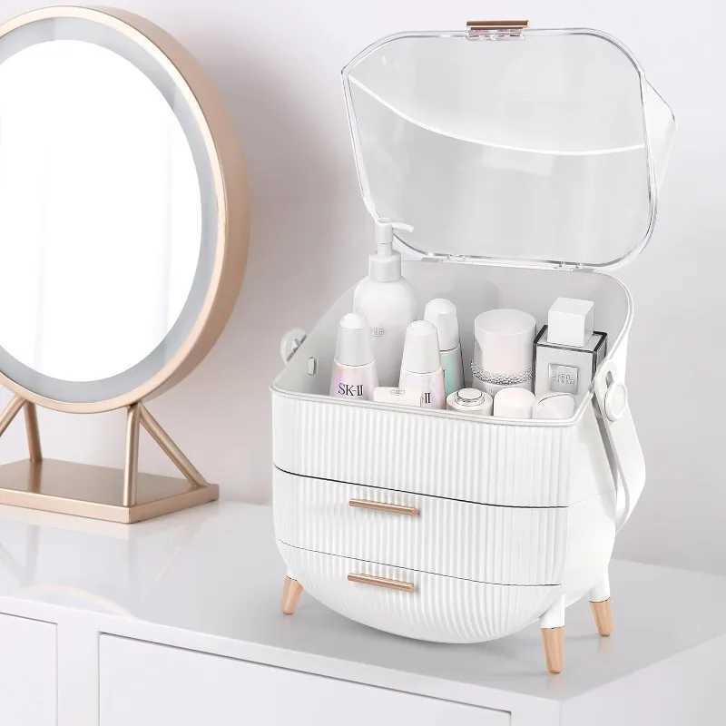 Makeup OrganizersSkincare Organizer for VanityPortable Cosmetic display case Makeup caddy Y240905