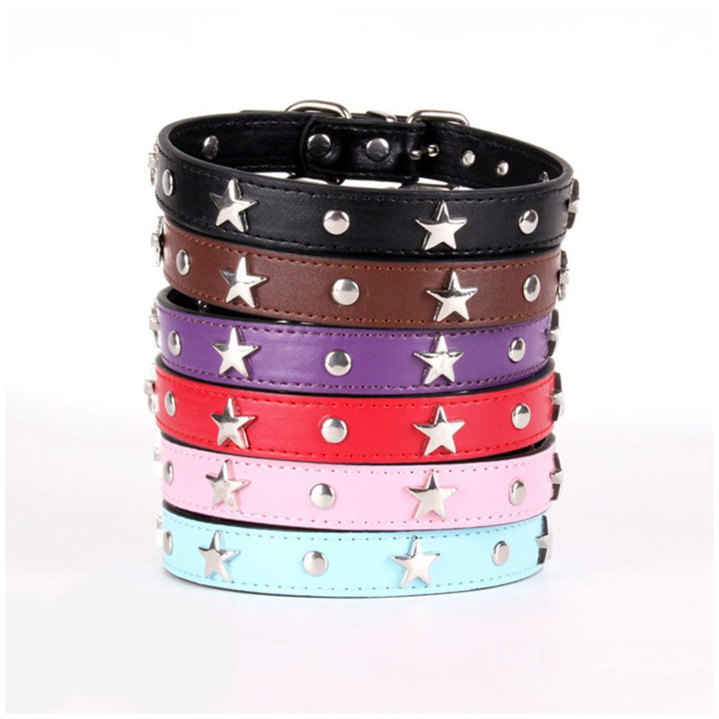 Dog collar cat collar with fashionable and personalized small star design adjustable for daily wear is the perfect collar for pets