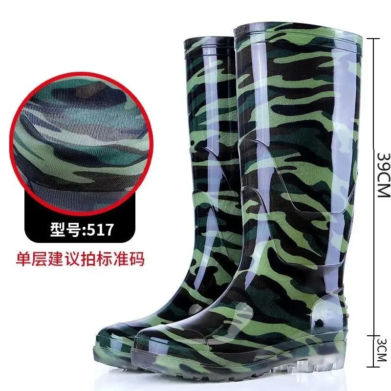 Camo Men Anti Slip High Water Kitchen Waterproof Rubber Shoes Work Rain Boots for Fishing 2024 c7f1