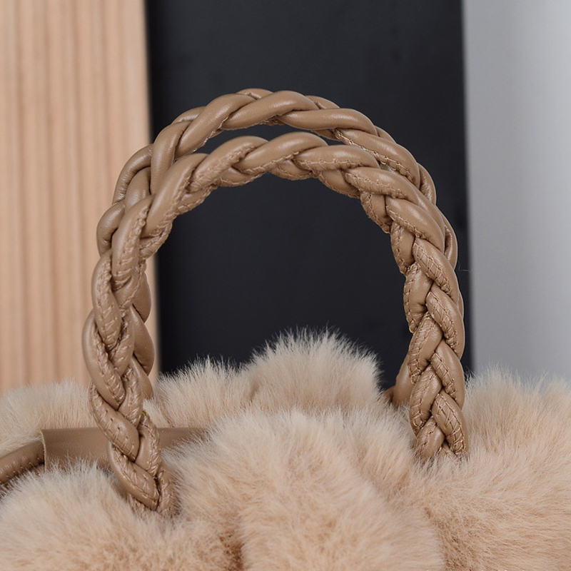 Fashion velour bag flower Plush Handbags Crossbody bag small pumpkin bag new hand-held wool-like bag fashion Joker clouds pleated bag Designer shoulde