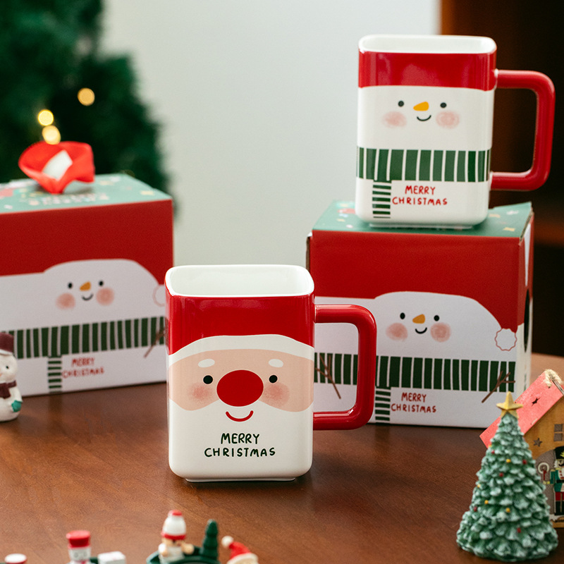 Christmas Cup Creative Ceramic Mug Santa Claus Water Cup Breakfast Cup Coffee Cup Practical Gift Companion