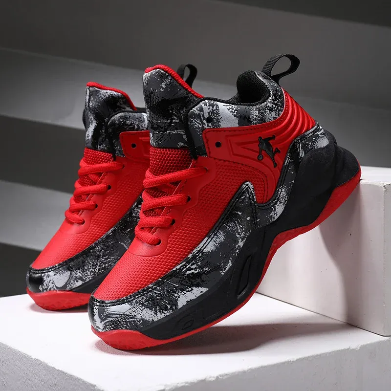 2024 Hot Boys Brand Basketball for Kids Sneakers Thick Sole Non-slip Children Sports Child Boy Basket Trainer Shoes dh911 250320