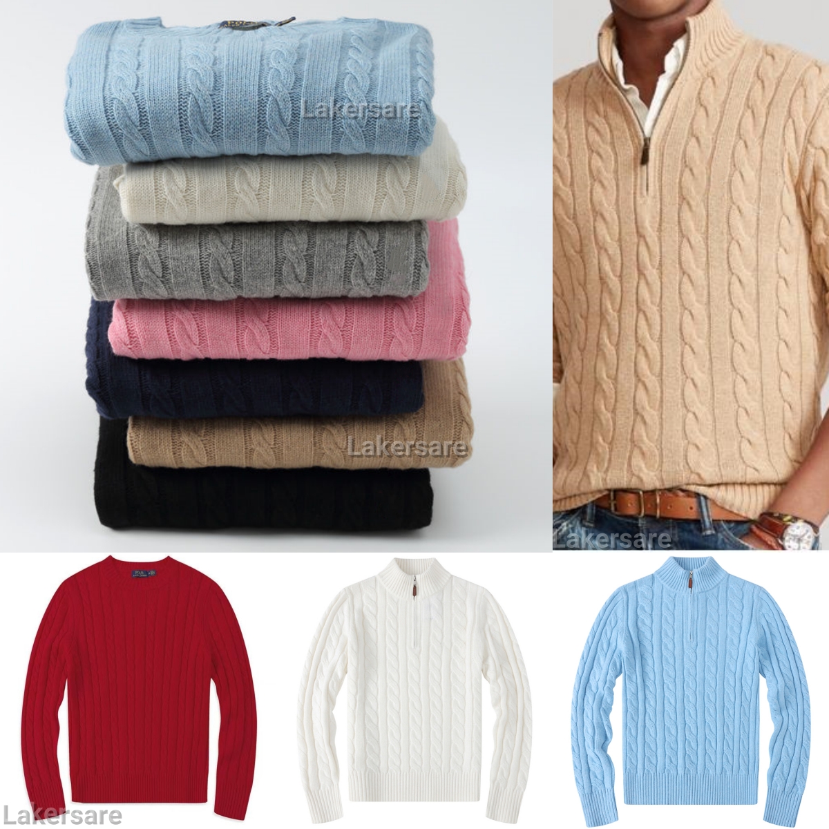 Men Polo Sweaters Autumn Wool Casual Small Horser Pull Half Zip Chandail Cardigan Winter Long Sleeve Women Cardigan Laurens Polos Designer Sweater Size S-XXL