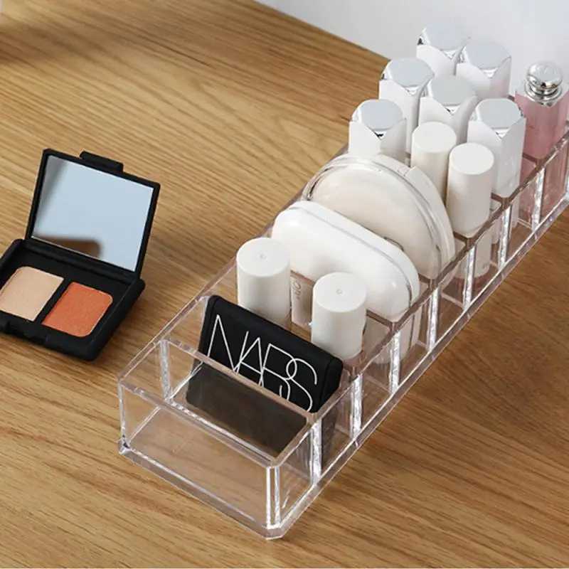 Transparent lipstick Cosmetic Makeup Acrylic Makeup Brush Tool Storage Box Case Make-up Brush Holder Table Organizer Makeup Tool Y240906