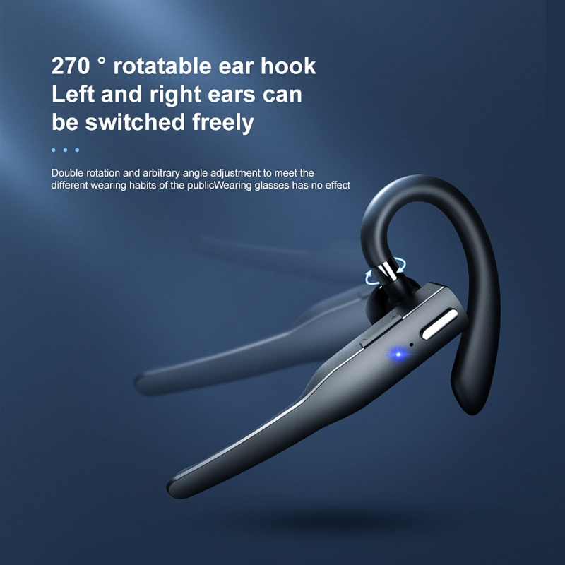 Headset Noise Cancelling Sports Bluetooth Earphone Waterproof Digital Display Headphones Single Ear Earbuds Over-Ear Compatible with Type-C Phones