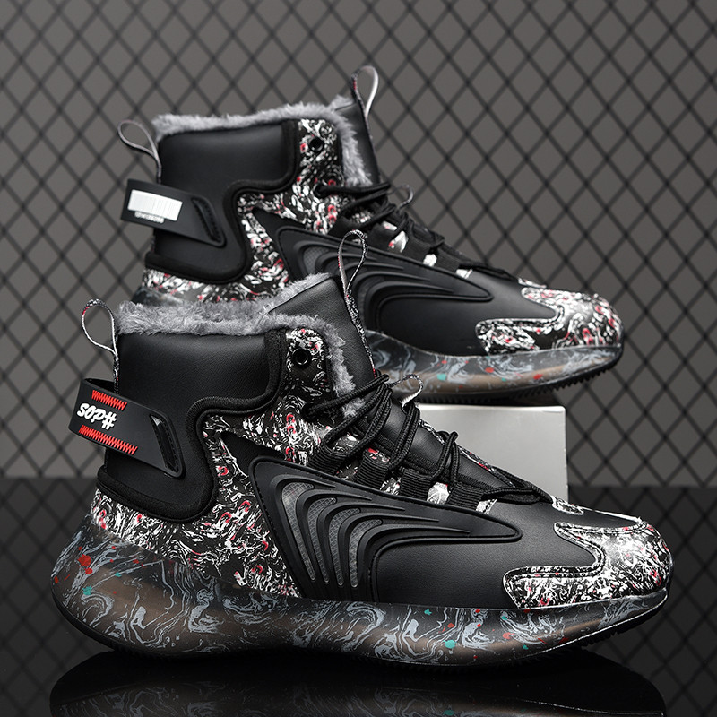 2024 New d73a4 men boots Slippers Warm Shoes Waterproof Non-Slip Plush Male tenis shoes Boots Men Sneakers Winter