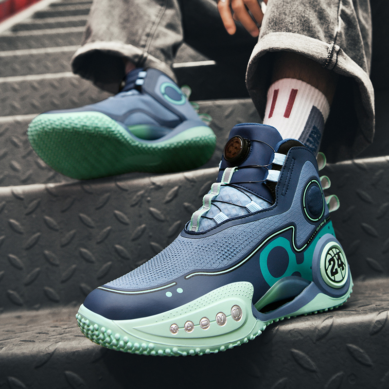 QQ-2032 High Quality Mens Basketball Sneakers Wearable Gym Training Sports Shoes Elastic Band Cushion Basketball Shoes for Kids